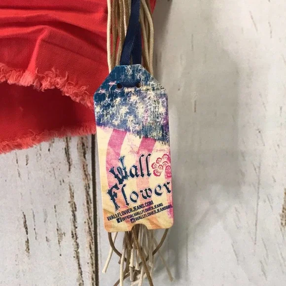 Wall Flower Orange Jean Maternity Shorts - Picture 2 of 4